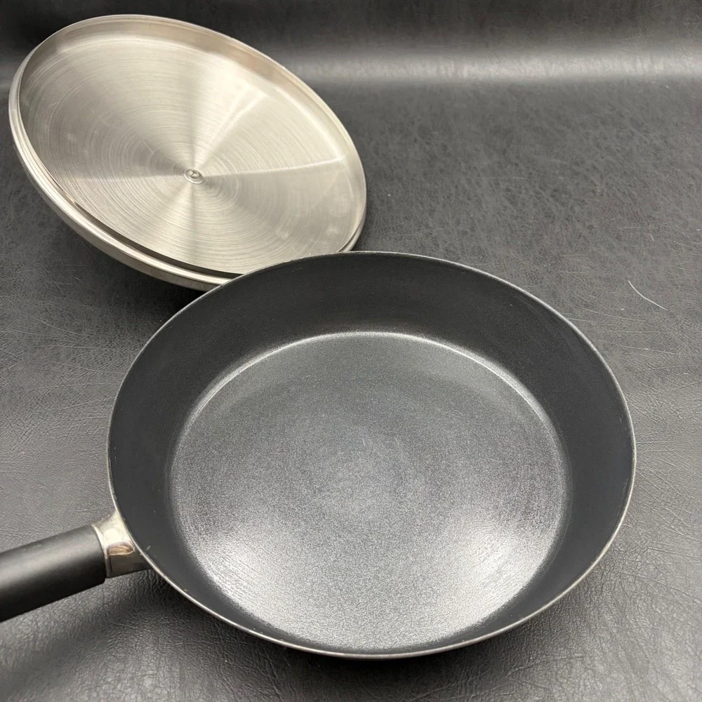 Revere SM-B04 10 Inch Stainless Steel Non-Stick Skillet Frying Pan with Lid